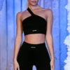 Pantalones Cortos de ciclista acanalados en negro