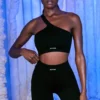 Pantalones Cortos de ciclista acanalados en negro