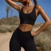 Pantalones Cortos de ciclista de cintura alta FlexiRib en negro