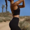 Pantalones Cortos de ciclista de cintura alta FlexiRib en negro