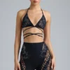 Pantalones Cortos de cintura alta con adornos Bonnie en negro