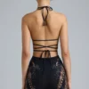 Pantalones Cortos de cintura alta con adornos Bonnie en negro