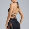 Pantalones Cortos de cintura alta con adornos Bonnie en negro
