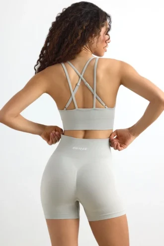 Pantalones Cortos de cintura alta Define Luxe en gris