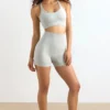 Pantalones Cortos de cintura alta Define Luxe en gris
