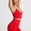 Pantalones Cortos de cintura alta Define Luxe en rojo