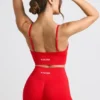 Pantalones Cortos de cintura alta Define Luxe en rojo