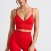 Pantalones Cortos de cintura alta Define Luxe en rojo