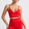 Pantalones Cortos de cintura alta Define Luxe en rojo