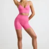 Pantalones Cortos de cintura alta Define Luxe en rosa intenso