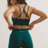 Pantalones Cortos de cintura alta Define Luxe en verde jade