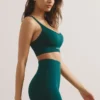 Pantalones Cortos de cintura alta Define Luxe en verde jade