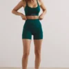 Pantalones Cortos de cintura alta Define Luxe en verde jade