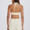 Pantalones Cortos de cintura alta en color crema