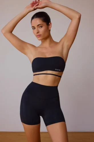 Pantalones Cortos de cintura alta en negro