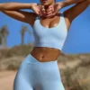 Pantalones Cortos de cintura alta FlexiRib en azul
