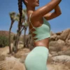 Pantalones Cortos de cintura alta FlexiRib en verde