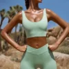 Pantalones Cortos de cintura alta FlexiRib en verde
