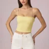 Pantalones Cortos de cintura alta y corte acampanado Beata en lavado crudo