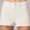 Pantalones Cortos de cintura alta y corte acampanado Beata en lavado crudo