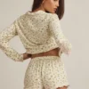 Pantalones Cortos de pijama Maphie de modal con volantes en estampado limón