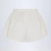 Pantalones Cortos de popelín de algodón con lazo delantero Elsie en blanco