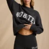 Pantalones Cortos de Punto de Talle Medio en Gris Carbón Jaspeado