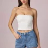 Pantalones Cortos de talle alto y corte acampanado Beata en lavado azul medio