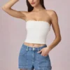 Pantalones Cortos de talle alto y corte acampanado Beata en lavado azul medio