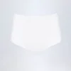 Pantalones cortos de talle bajo de jersey elástico Sabrine en blanco