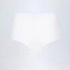 Pantalones cortos de talle bajo de jersey elástico Sabrine en blanco