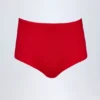 Pantalones cortos de talle bajo de jersey elástico Sabrine en rojo fuego
