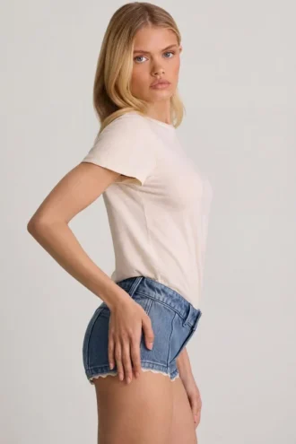 Pantalones cortos de talle bajo Lanori en azul medio