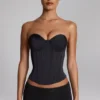 Pantalones cortos de talle bajo Sabrine de jersey elástico en negro