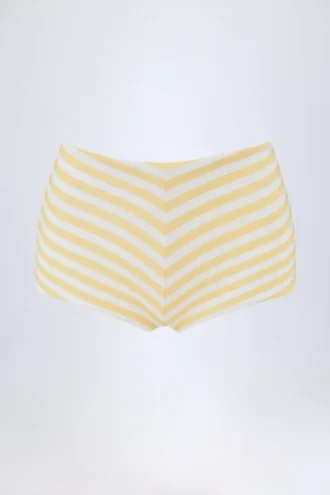 Pantalones cortos de talle medio Cerreto con rayas en amarillo limón