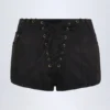 Pantalones Cortos de talle medio con cordones Parva en negro