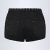 Pantalones Cortos de talle medio con cordones Parva en negro