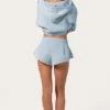 Pantalones Cortos de talle medio en azul polvo