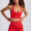 Pantalones Cortos Define Luxe en rojo amapola