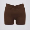 Pantalones Cortos fruncidos en color nueces