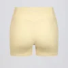 Pantalones Cortos fruncidos en jaspe limón