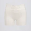 Pantalones Cortos fruncidos en marfil jaspeado