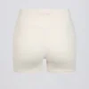 Pantalones Cortos fruncidos en marfil jaspeado