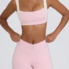 Pantalones Cortos fruncidos en rosa pálido jaspeado