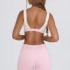 Pantalones Cortos fruncidos en rosa pálido jaspeado