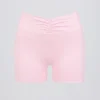 Pantalones Cortos fruncidos en rosa pálido jaspeado