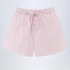 Pantalones Cortos Lariana de popelín de algodón de talle medio con rayas rosas