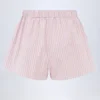 Pantalones Cortos Lariana de popelín de algodón de talle medio con rayas rosas