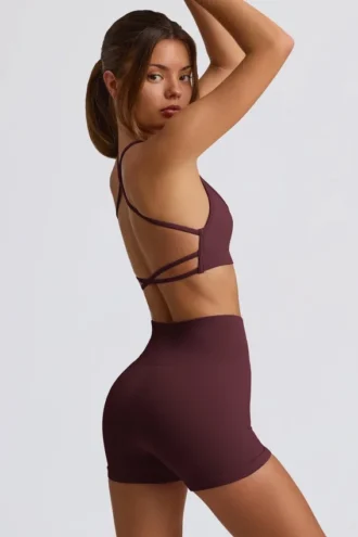 Pantalones Cortos mini sin costuras Super Sculpt en color burdeos
