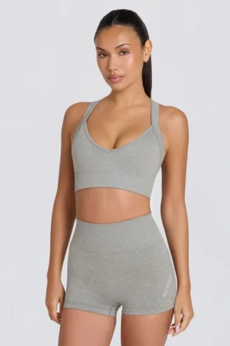 Pantalones Cortos mini sin costuras Super Sculpt en gris jaspeado